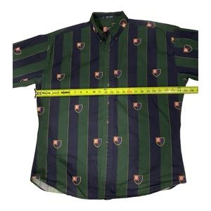 Ralph Lauren Chaps Green Cotton Vintage Collar Long Sleeve Dress Shirt Size L